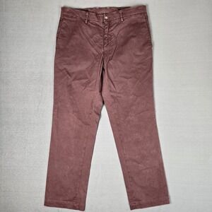 Masons Pants Mens 34x29 Maroon Craft Labor Chino Casual Stretch Flat Front Italy